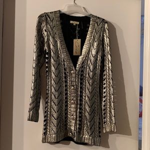 Black and gold cardigan sweater!